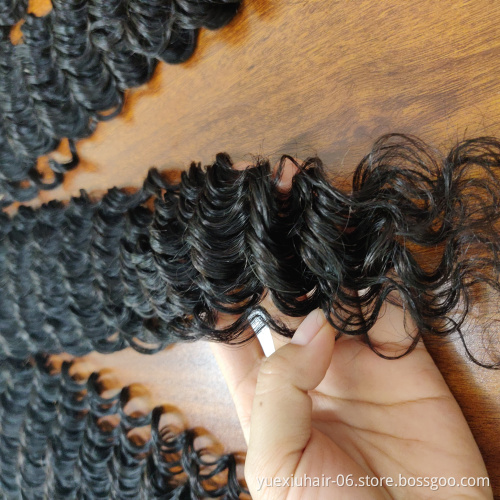 Deep Curl Virgin Human Hair Bundles with HD Lace Frontal Unprocessed Cuticle Aligned Double Drawn Bundle Deals Remy Hair Vendor